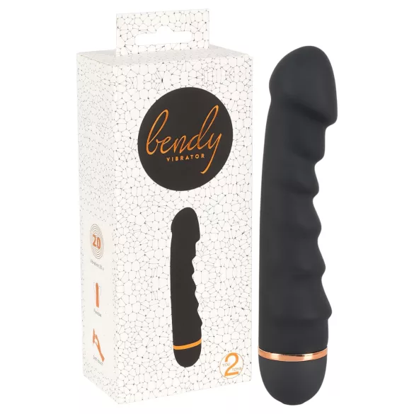 You2Toys - Bendy Ripple - bordázott vibrátor (fekete)