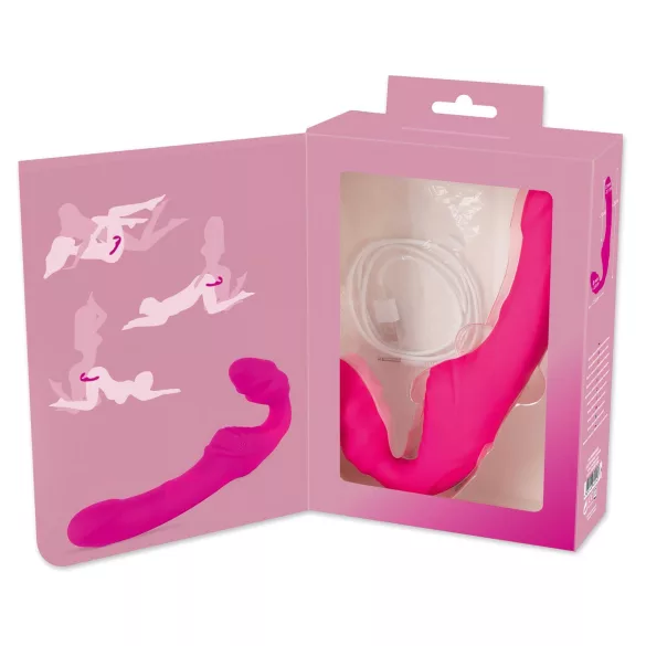 You2Toys Double2Teaser - felcsatolható vibrátor pánt nélkül (pink)