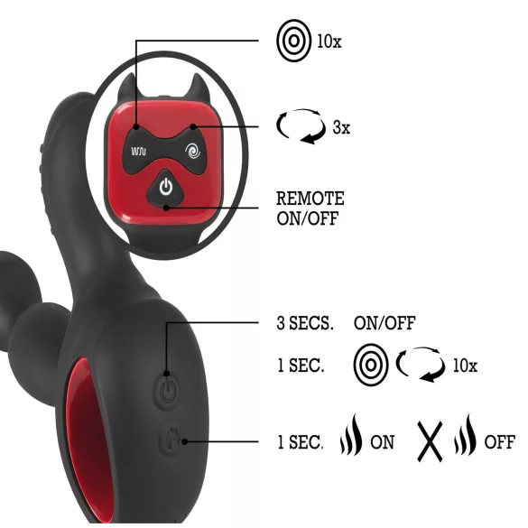 You2Toys Massager - forgó, melegítő prosztata vibrátor (fekete)