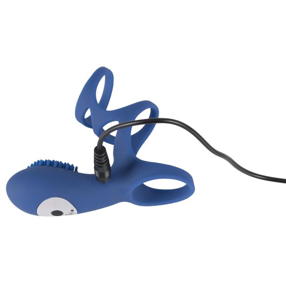 SMILE Couple - akkus, vibrációs péniszmandzsetta (kék)