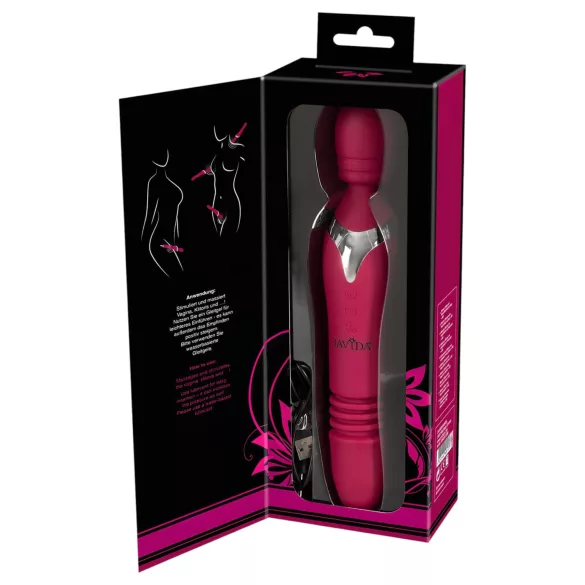 Javida Thrusting - 3in1 lökő vibrátor (piros)
