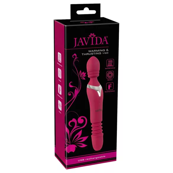 Javida Thrusting - 3in1 lökő vibrátor (piros)