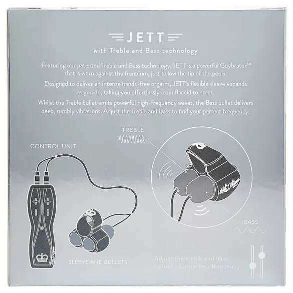 HOT Octopuss JETT - 2 motoros makkvibrátor férfiaknak (fekete)