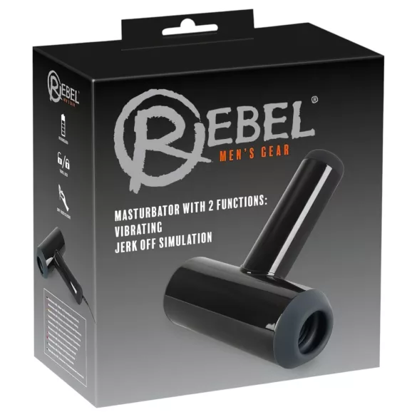 Rebel - akkus, fel-le mozgó, vibráló maszturbátor férfiaknak (fekete)