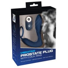   You2Toys - Prostata Plug - akkus, rádiós anál vibrátor péniszgyűrűvel (kék)