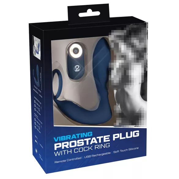 You2Toys Prostate Plug - prosztata anál vibrátor péniszgyűrűvel (kék)
