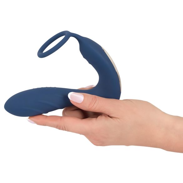 You2Toys Prostate Plug - anál vibrátor péniszgyűrűvel (kék)