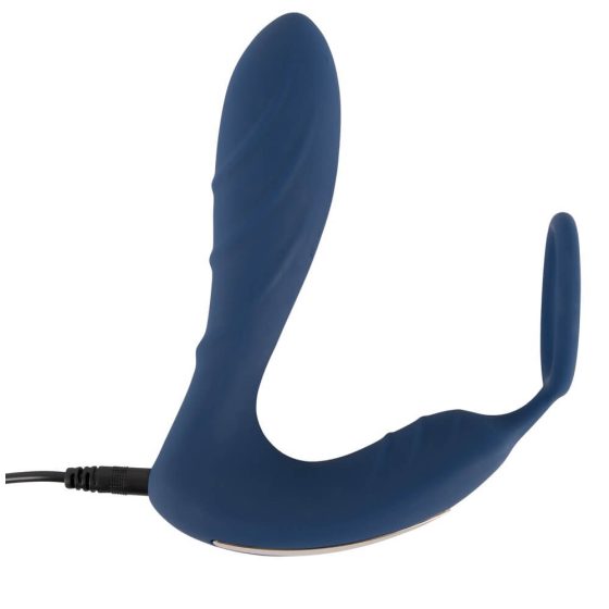 You2Toys Prostata Plug - rádiós anál vibrátor péniszgyűrűvel (kék)