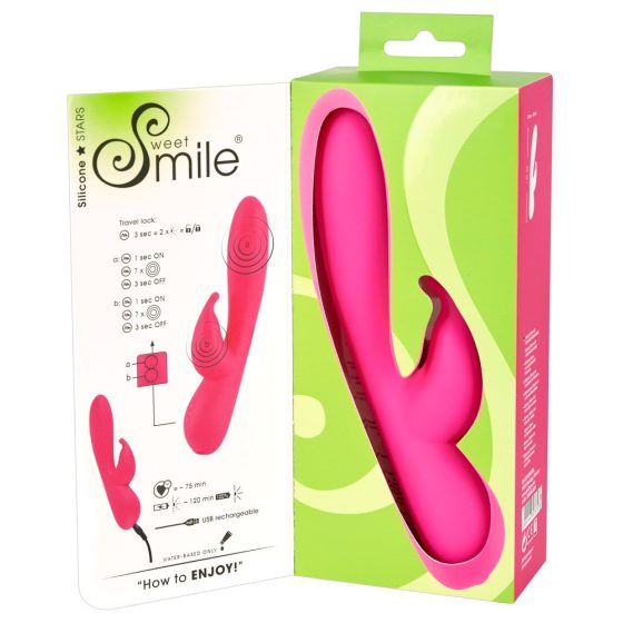 SMILE Rabbit - akkus, 2 motoros vibrátor (pink)