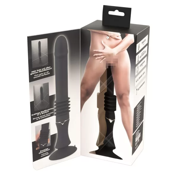 You2Toys Fucking Machine - tapadókorongos lökő vibrátor (fekete)