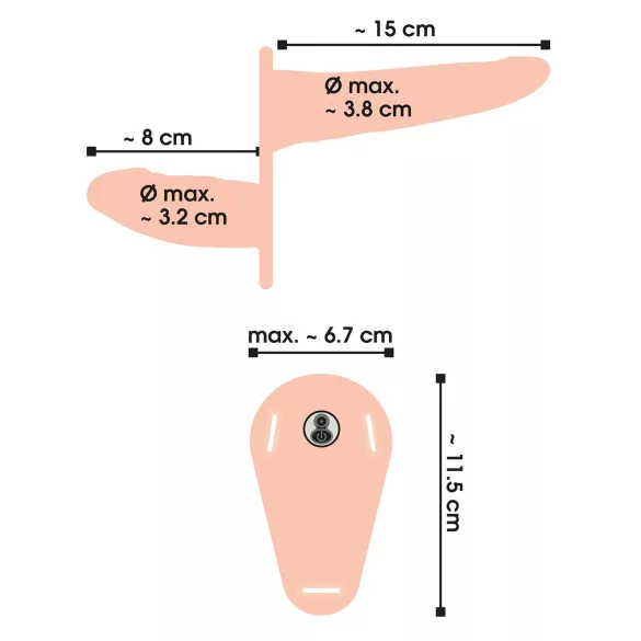 You2Toys - Strap-On - felcsatolható dupla vibrátor (testszínű)