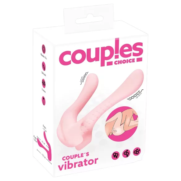Couples Choice - akkus, 2 motoros párvibrátor (rózsaszín)