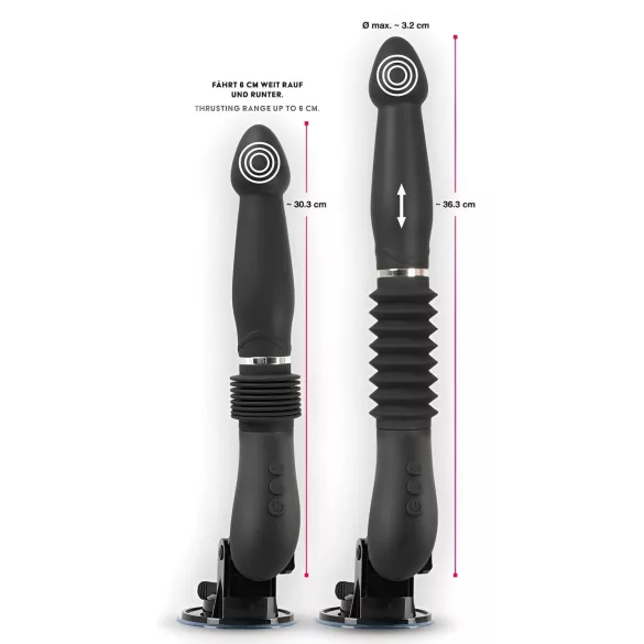 You2Toys - RC Fucking Machine - akkus lökő vibrátor (fekete)