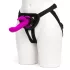 Happyrabbit Strap-On - nyuszis, csiklókaros felcsatolható vibrátor (lila)