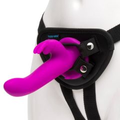   Happyrabbit Strap-On - nyuszis felcsatolható vibrátor (lila)