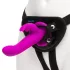 Happyrabbit Strap-On - nyuszis, csiklókaros felcsatolható vibrátor (lila)