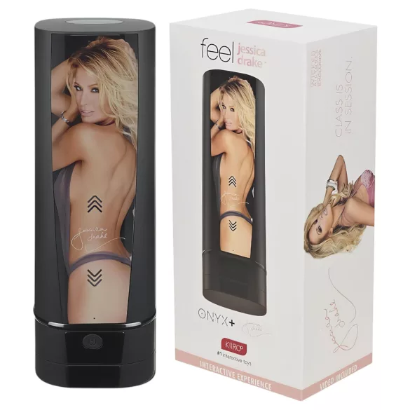 Kiiroo Onyx+ Jessica Drake - interaktív maszturbátor férfiaknak (fekete)