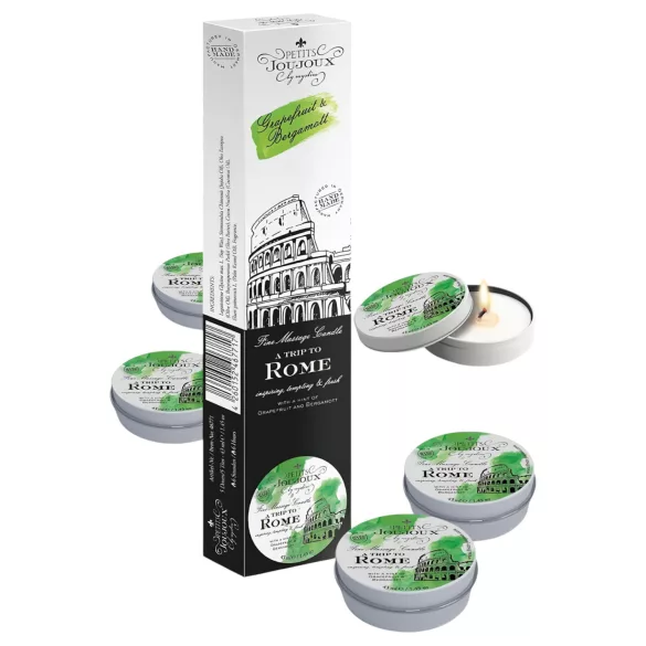 Petits Joujoux Rome - masszázsgyertya szett, grapefruit-bergamott (5 x 43 ml)