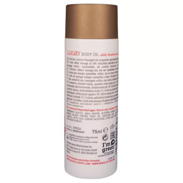 Shiatsu Luxury - ehető masszázsolaj - eper-vörösbors (75ml)