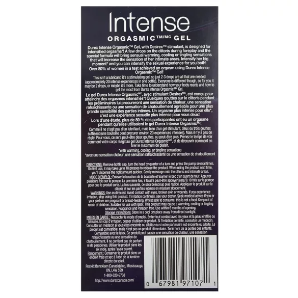 Durex Intense - stimuláló intim gél nőknek (10ml)