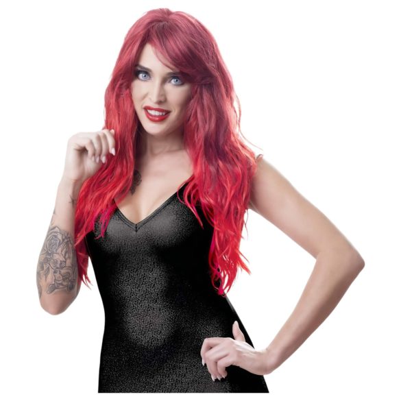 Cottelli - Hosszú, hullámos, frufrus paróka (piros)