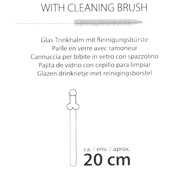 Straw Willy - péniszes üveg szívószál - átlátszó (4db)