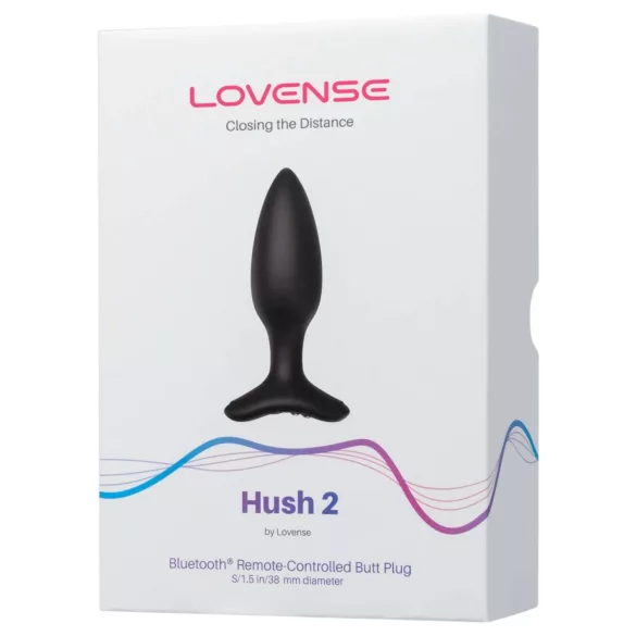 Lovense Hush 2 S - fekete app-vezérelt anál vibrátor (38 mm)