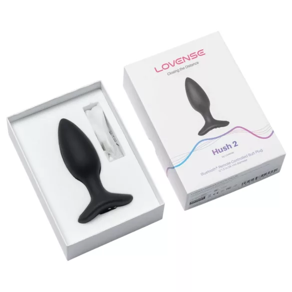 Lovense Hush 2 S - fekete app-vezérelt anál vibrátor (38 mm)