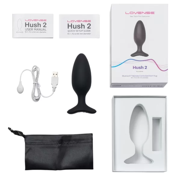 Lovense Hush 2 M - fekete app-vezérelt anál vibrátor (45 mm)