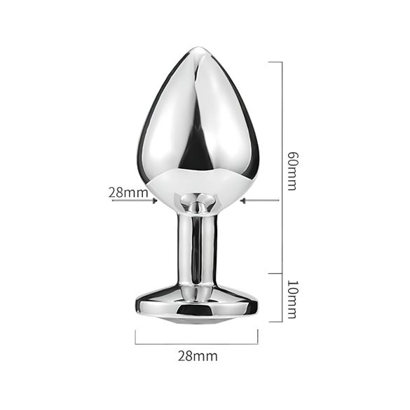 Sunfo - fém anál plug lila kővel (ezüst)
