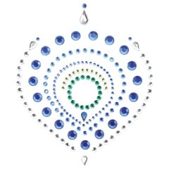   Csillogó gyémántok intim ékszer szett - 3 részes (zöld-kék)