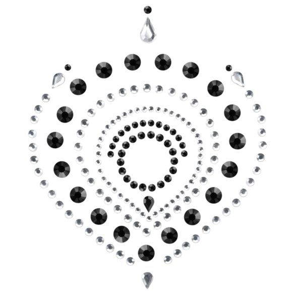 Csillogó gyémántok intim ékszer szett - 3 részes (fekete)