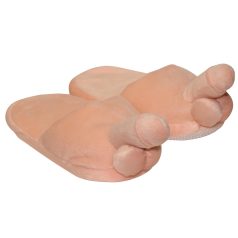 Plüss papucs natúr - pénisz formájú Plüss papucs natúr - pénisz formájú