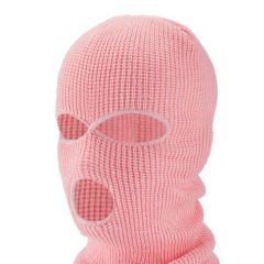 Balaclava - kötött maszk 3 nyílással (pink)