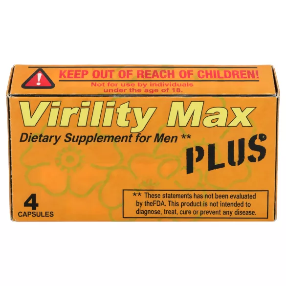 Virility Max Plus - étrend-kiegészítő kapszula férfiaknak (4 db)