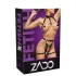ZADO - 2 részes bőr bondage hám szett BDSM játékhoz (fekete-arany)