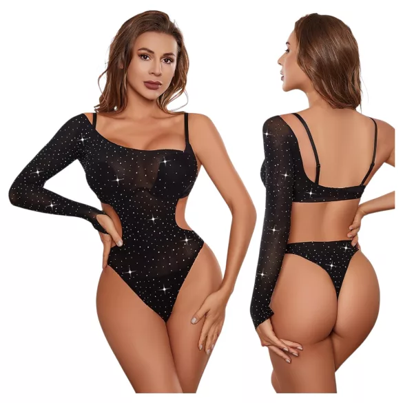 JSY 013 - csillogó body (fekete)