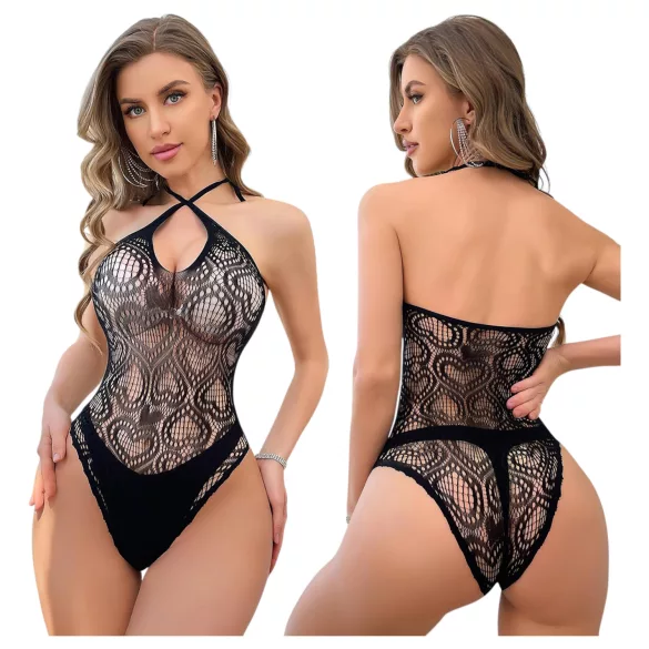 JSY 019 - csipkés body (fekete)