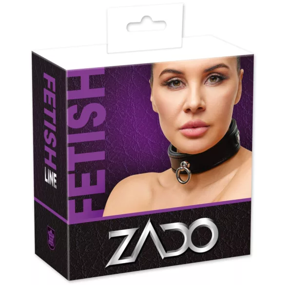 ZADO - bőr nyakpánt (fekete)