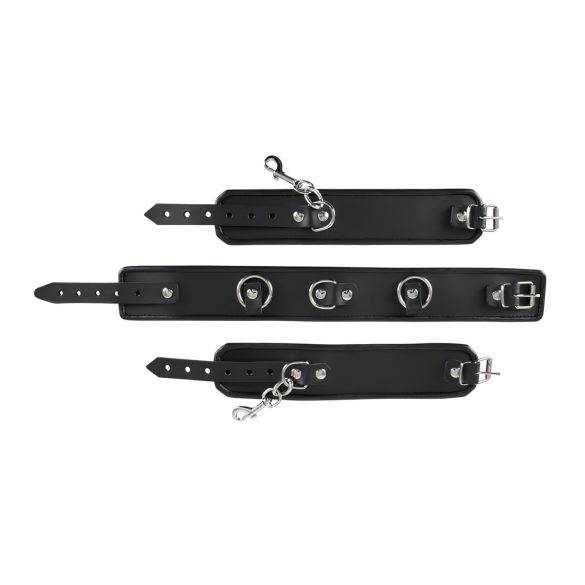 ZADO - bőr nyakörv bilinccsel (fekete)