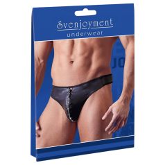 Svenjoyment - fényes férfi tanga strasszos cipzárral (fekete)   Svenjoyment - fényes férfi tanga strasszos cipzárral (fekete)