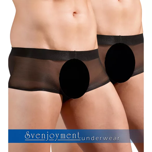 Svenjoyment - fekete áttetsző férfi boxer szett - 2 részes (S-L)