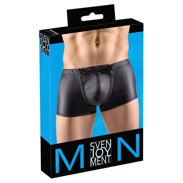 Svenjoyment - strasszos cipzáras matt boxer (fekete)