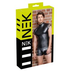 NEK - szegecses, necc betétes férfi felső (fekete) NEK - szegecses, necc betétes férfi felső (fekete)