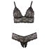 Cottelli Plus Size - csipke melltartó szett (fekete)
