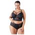 Cottelli Plus Size - pántos-csipkés melltartó (fekete)