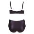 Cottelli Plus Size - keresztpántos melltartó és bugyi (fekete)