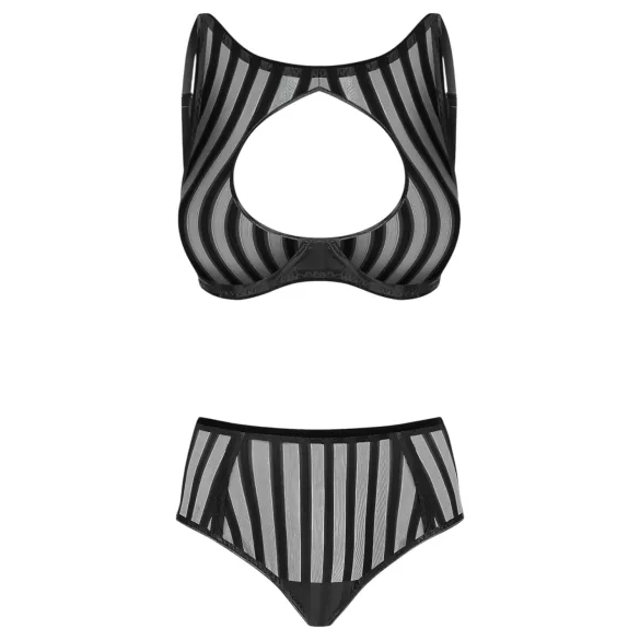 Petite Noir Exclusive - csíkos melltartó szett (fekete)