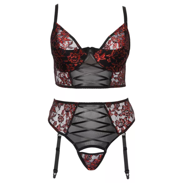 Cottelli Plus Size - melltartó szett (piros)