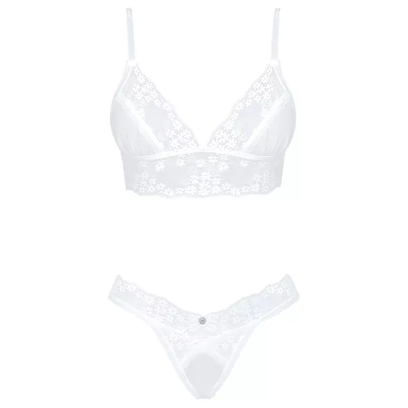 Obsessive Set Heavenlly - csipkés melltartó szett (fehér)